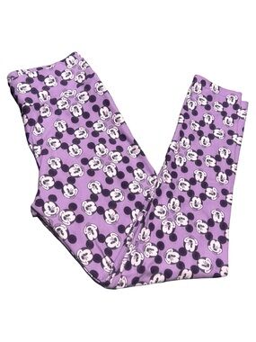 Lularoe Disney collection purple all over Mickey Mouse print playful leggings OS